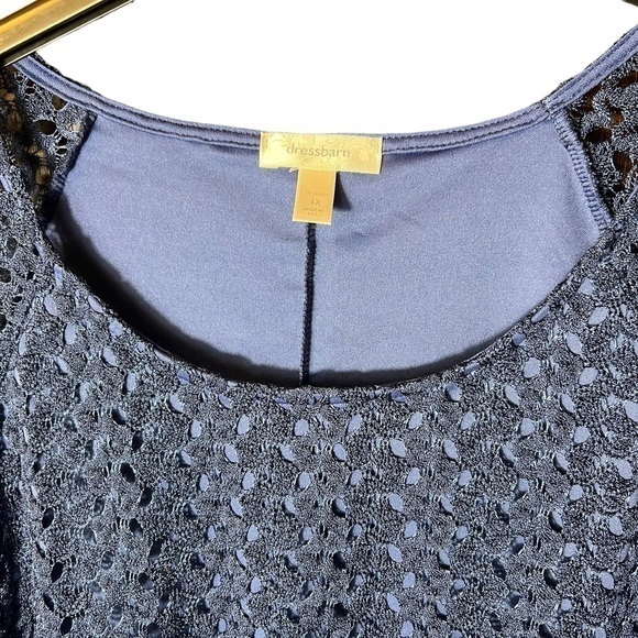 Women’s Dress Barn Open Knit Shark-bite Tunic Blue‎ Size 1X - Picture 4 of 5